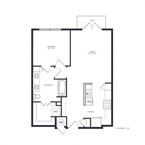 The Storey Apartment Homes in Dallas, Texas One Bedroom Floor Plan